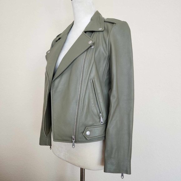Rebecca Minkoff Grey Wes Moto Leather Jacket - Size S - Picture 7 of 11